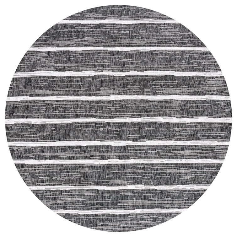Siegert Berber Stripe Black/Ivory Indoor/Outdoor Rug