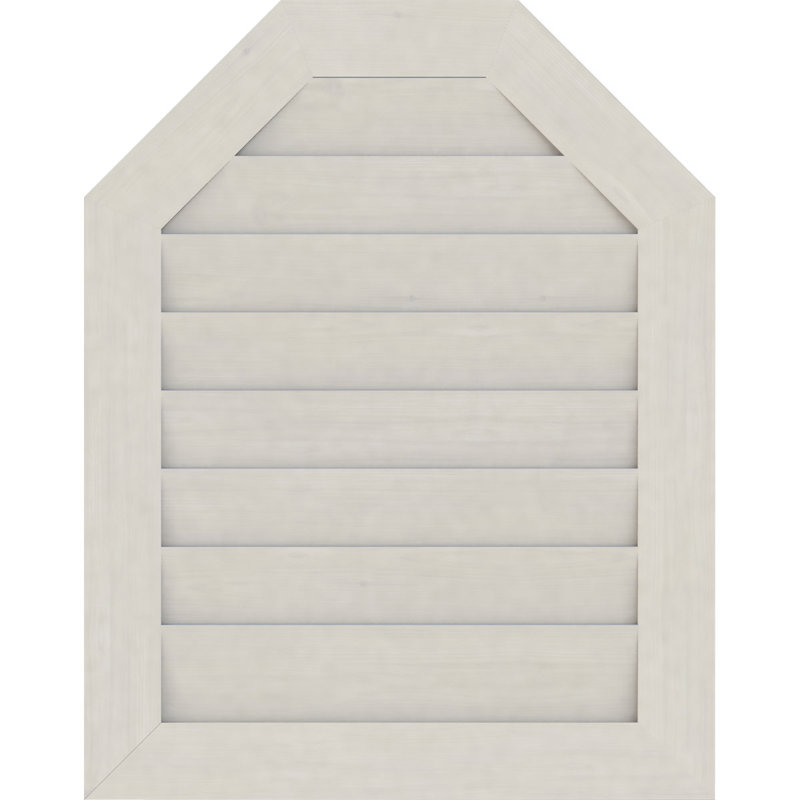 Évent de pignon octogonal mural en bois, Pin apprêté (lisse), H 35 po x l 29 po (OB : H 30 po x l 24 po)