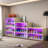 Off White Glass Door Shoe Box Shoe Storage Cabinet For Sneakers With RGB Led Light