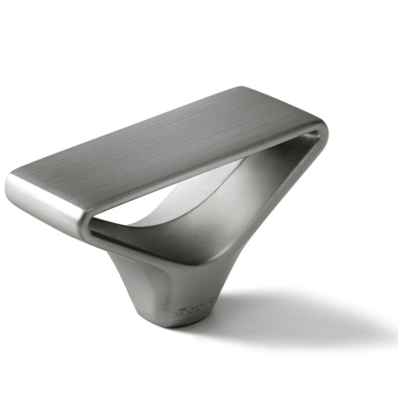 Paquet multiple de poignées géométriques de 1 3/4 po de longueur, Nickel brossé