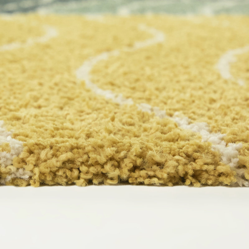 Susanna Multicolor Abstract Shag Area Rug, Rectangle 5'3" x 7'