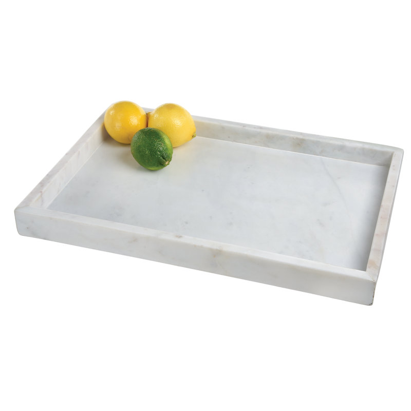 Plateau de service Lena, Blanc opale, H 1,5 po x l 12 po x P 18 po