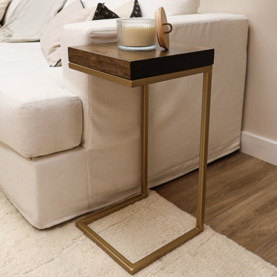 C Shape Rustic Side Table