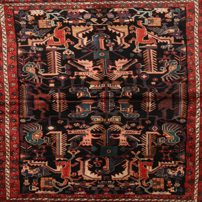 Tapis oriental noir / rouge Bosi