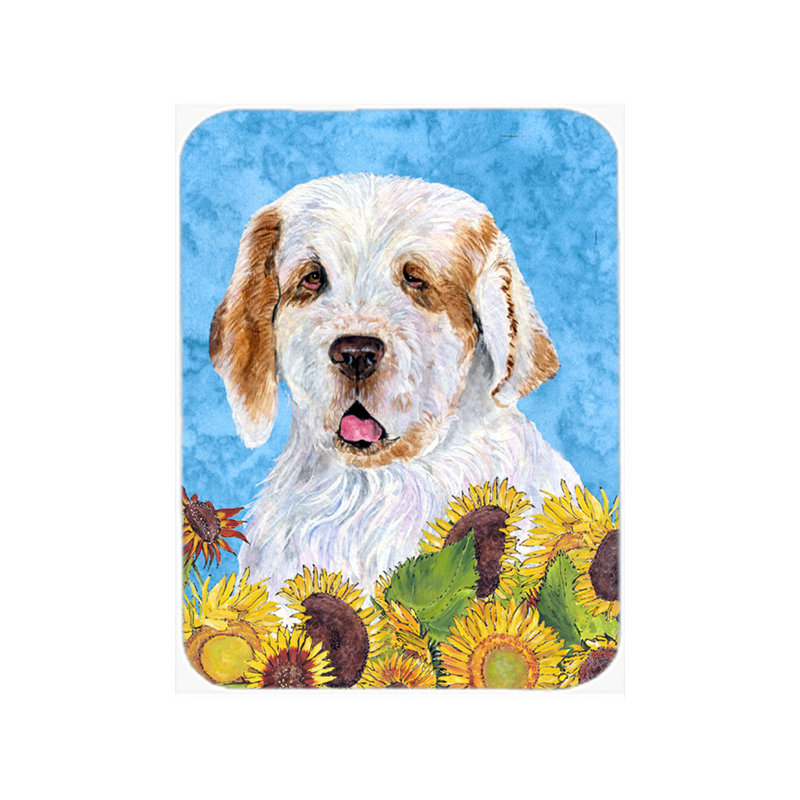 Caroline's Treasures Clumber Spaniel Glass Cutting Board