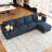 Allinson Velvet L Shaped 4-Seat Modular Freely Combined Sofa Solid Wood Living room Sectional Storage Sofa with Ottoman-101644869