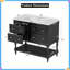 Meuble-lavabo autoportant moderne noir 36 po avec lavabo en céramique, 4 tiroirs et structure en bois massif-1444791478