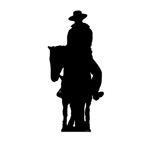 Star Cutouts Cowboy on Horse Silhouette Cardboard Standup | Wayfair