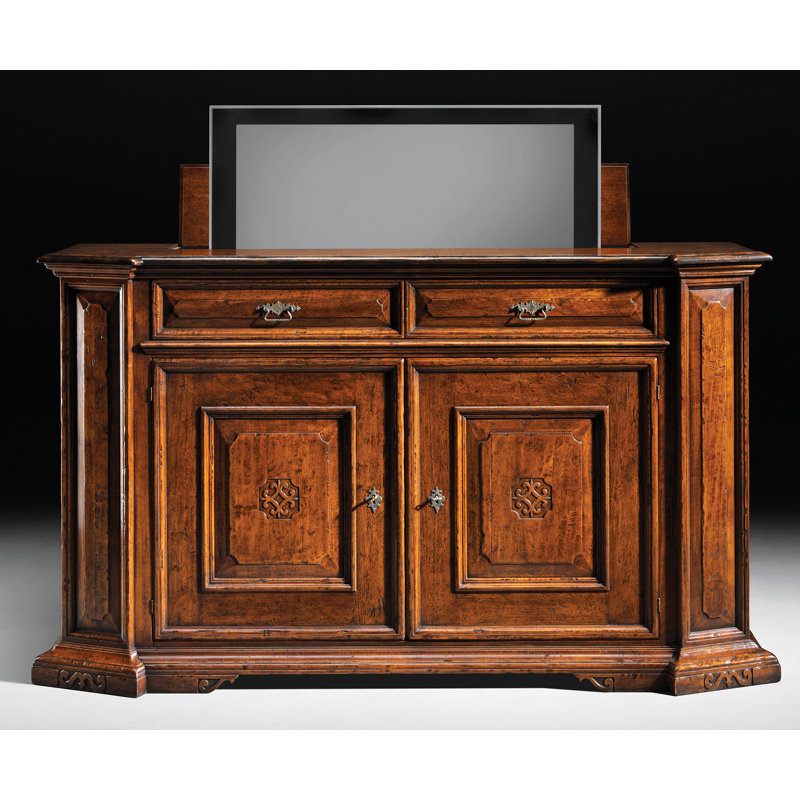 82" Wide 2 Drawer Walnut Wood Sideboard