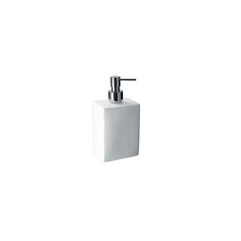 Saon Soap / Lotion Dispenser, Polished Chrome/White
