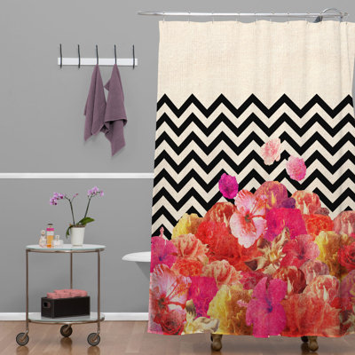Rideau de douche simple à chevrons 2