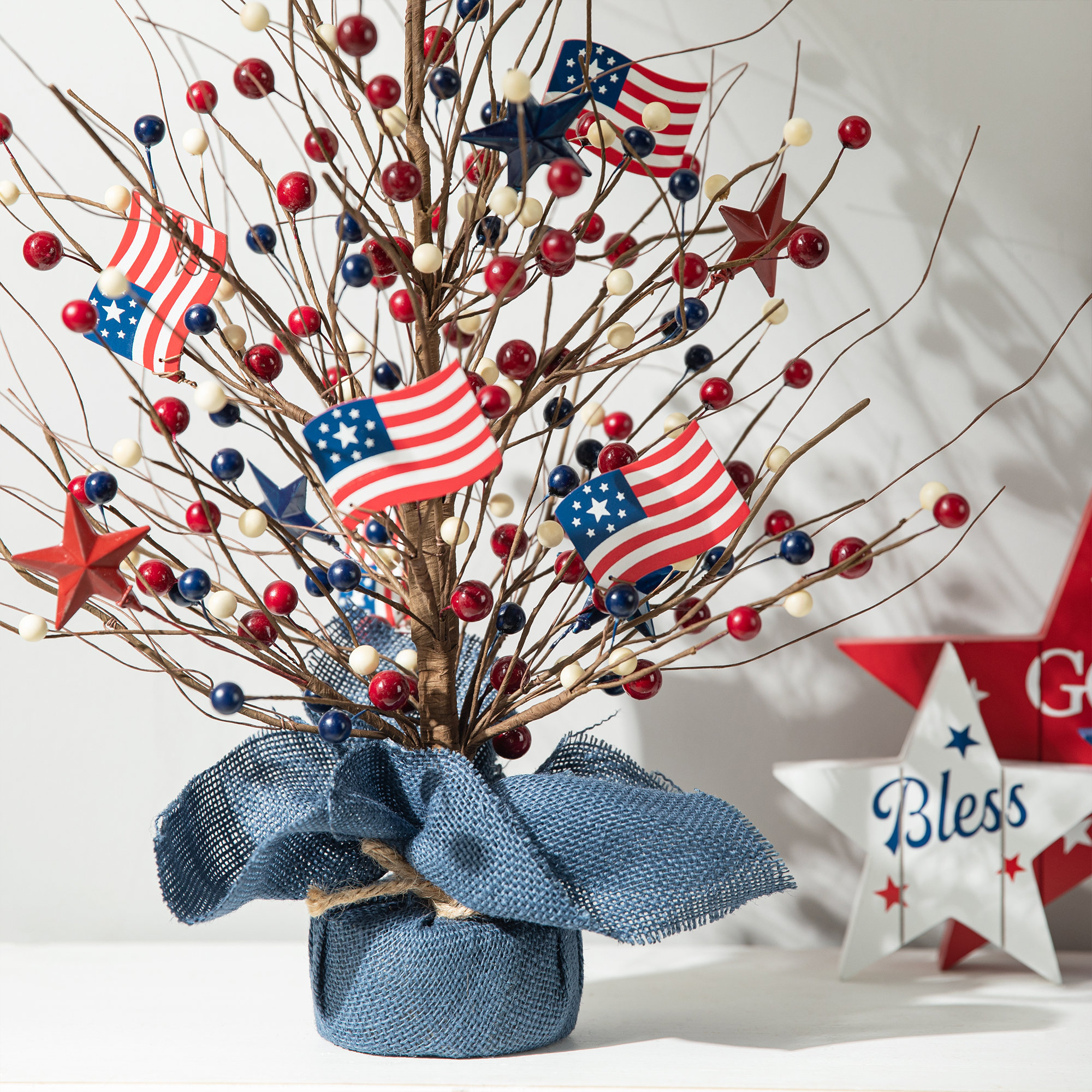 Patriotic/American Berry Table Tree