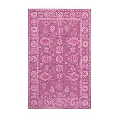 Daaniyal Pink Hand Tufted Wool Area Rug