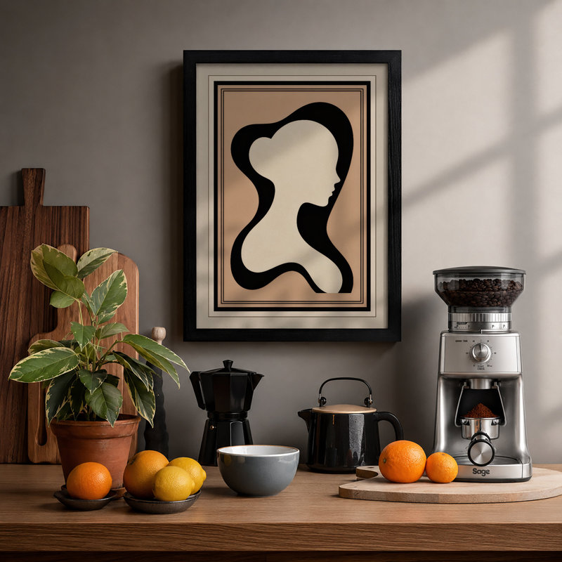 Silhouette In Profile Minimalist - Print, Black, A3 - 42.0 x 29.7 cm