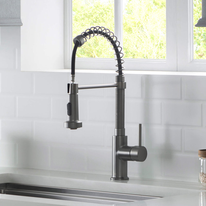 KIBI Aurora Pull Down Kitchen Faucet, Titanium
