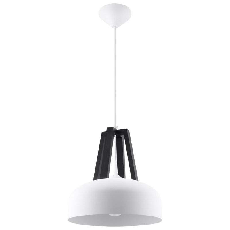 Winfred 1 - Light Dome Pendant, White/Black, 30cm x 30cm x 85cm