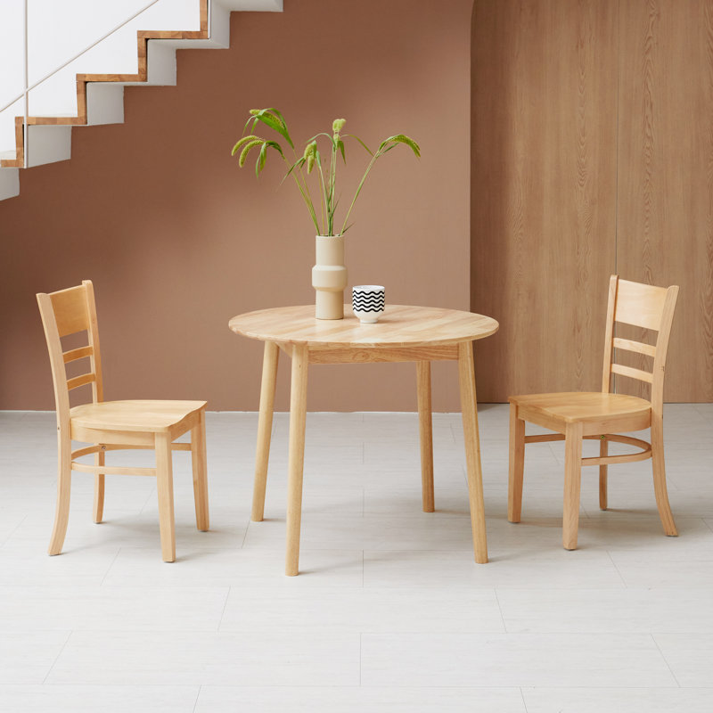 Rowley Solid Wood Modern Dining Table Set, Natural