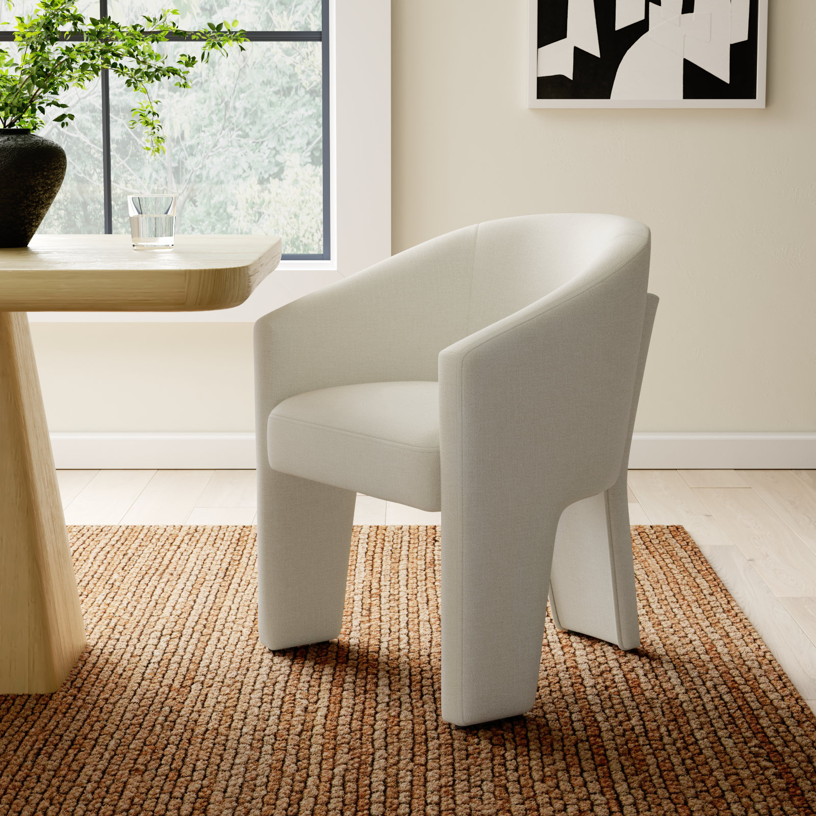 Edenton Dining Armchair, Effie Linen Performance Linen