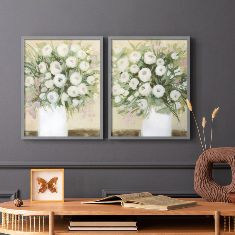 «Soft Sun Bouquet I», reproduction encadrée de qualité supérieure - prête à être accrochée - aucun clou requis - aucun clou requis