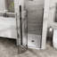 Porte de douche pliante en verre sans cadre 34 "x 72" avec base de douche en acrylique blanc, pliable en verre trempé transparent de 1/4 pouce