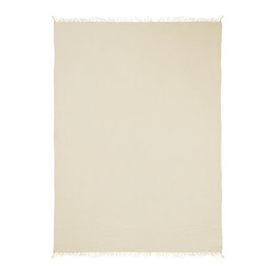 Sandy Soft 100% Turkish Cotton Throw Blanket with Fringe