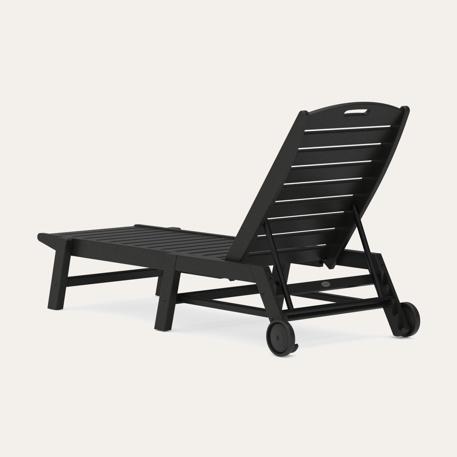 Lakeside POLYWOOD Nautical Chaise with Wheels, Black