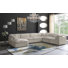 Canapé et chaise longue modulaire réversible en velours avec repose-pieds Cozy