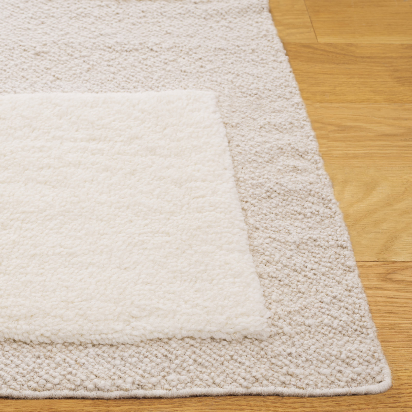 Mullen Ivory Flatweave Wool Rug, Square 6'