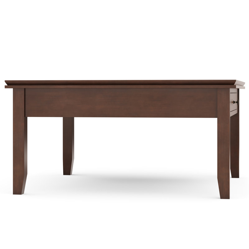 Russet Brown Solid Wood Square Coffee Table with Storage