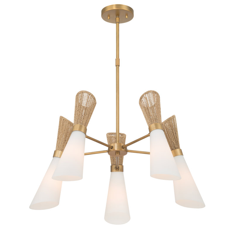 Lustre 5 lumières 26,25 po Vantrel, H 20 po x l 26,25 po x P 26,25 po, 5 lumières