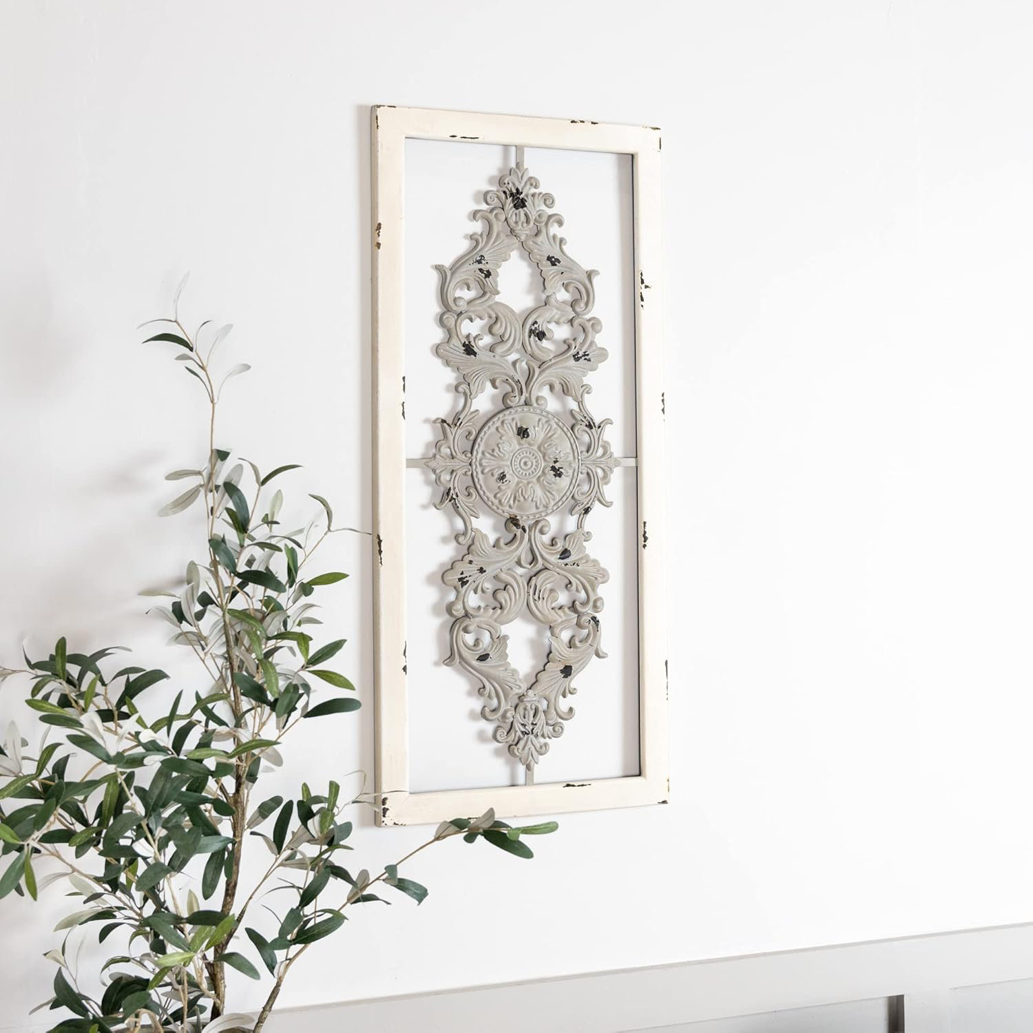 Ophelia & Co. Grey Scroll Panel Wall Décor | Wayfair