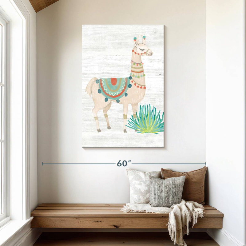Brampt Lovely Llamas Green, 45" H x 30" W