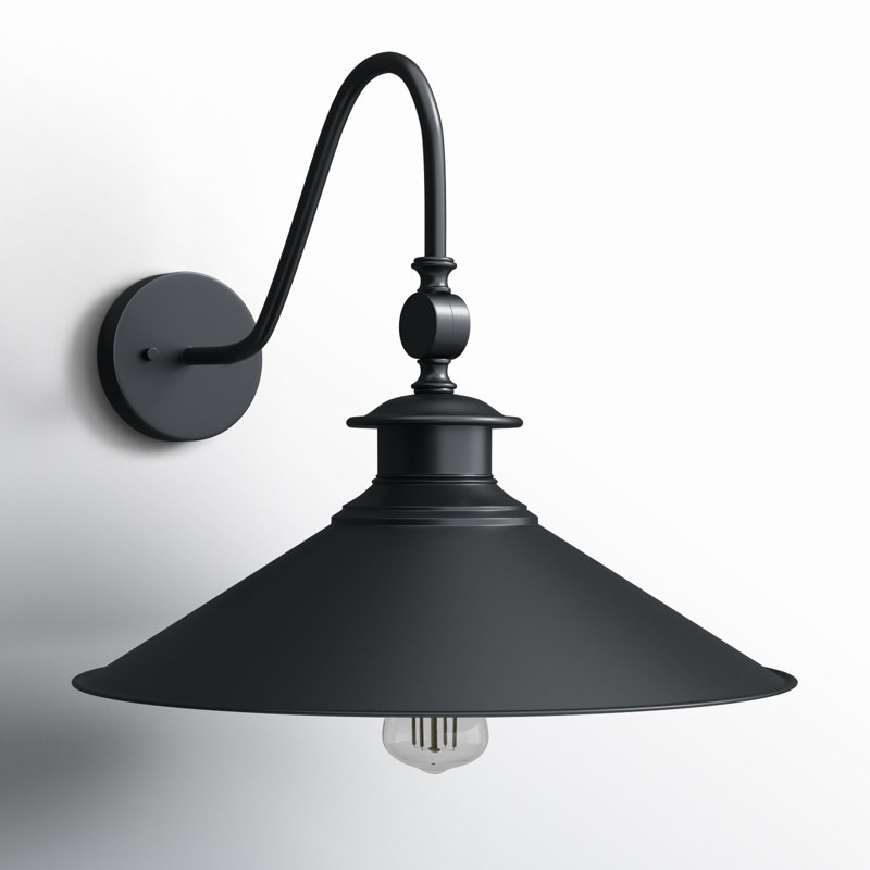Luminaire de grange d'extérieur réglable en métal noir mat Sena
