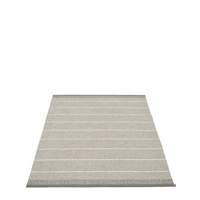 Belle Striped Area Rug in Concrete/White