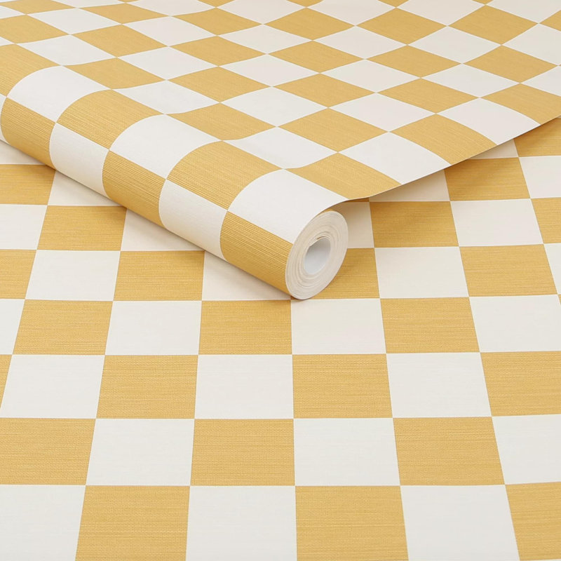 Envy Check Me Out Checkered Wallpaper, Yellow