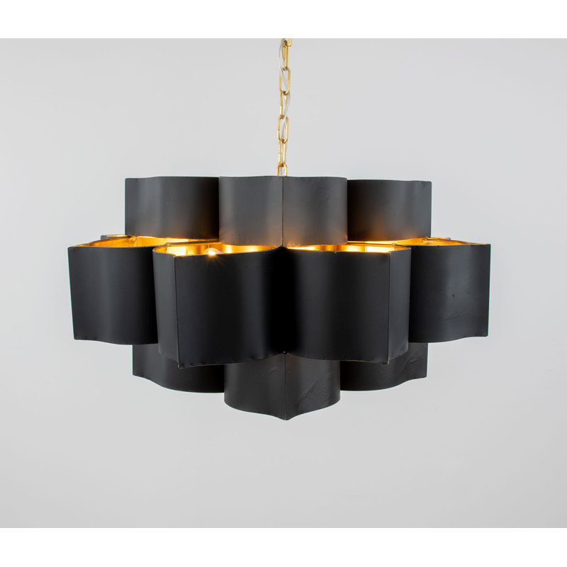 Lana 8 - Light Chandelier, Gold/Black