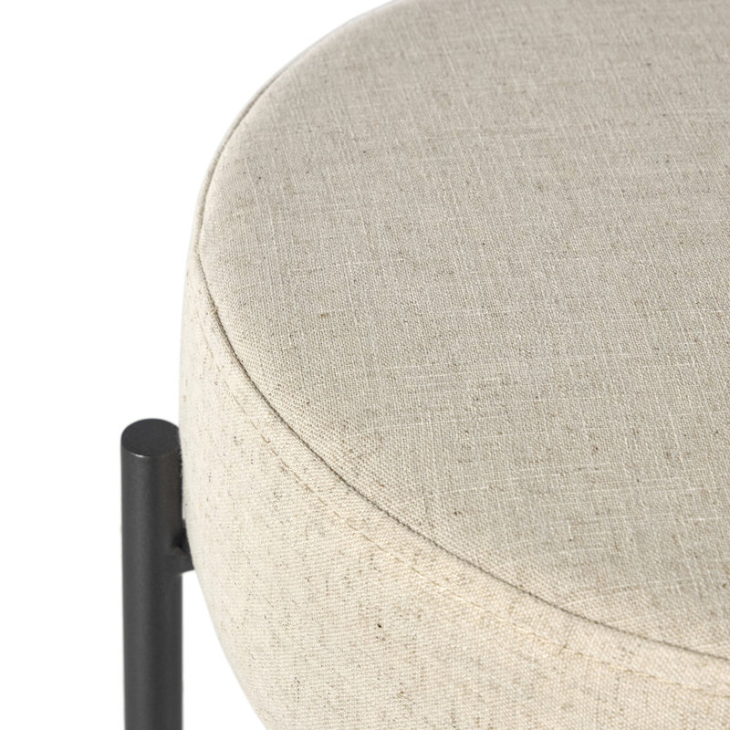 Nocona Upholstered Bar Stool with Metal Frame, Savile Flax - Beige, Bar Stool (30" Seat Height)