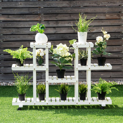 Solid Wood Plant Stand 4 Tier