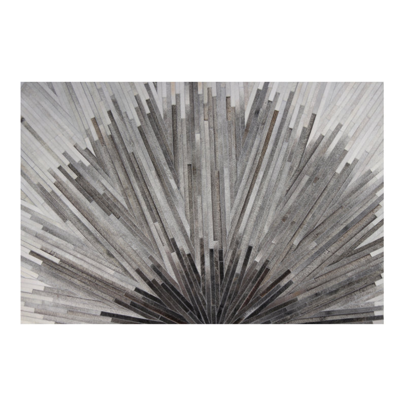 Tylei Cowhide Geometric Indoor Rug, Rectangle 5' x 7'