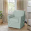 Fauteuil d'appoint intemporel avec housse amovible, avec accoudoirs classiques et base à jupe, idéal pour une assise élégante et confortable.