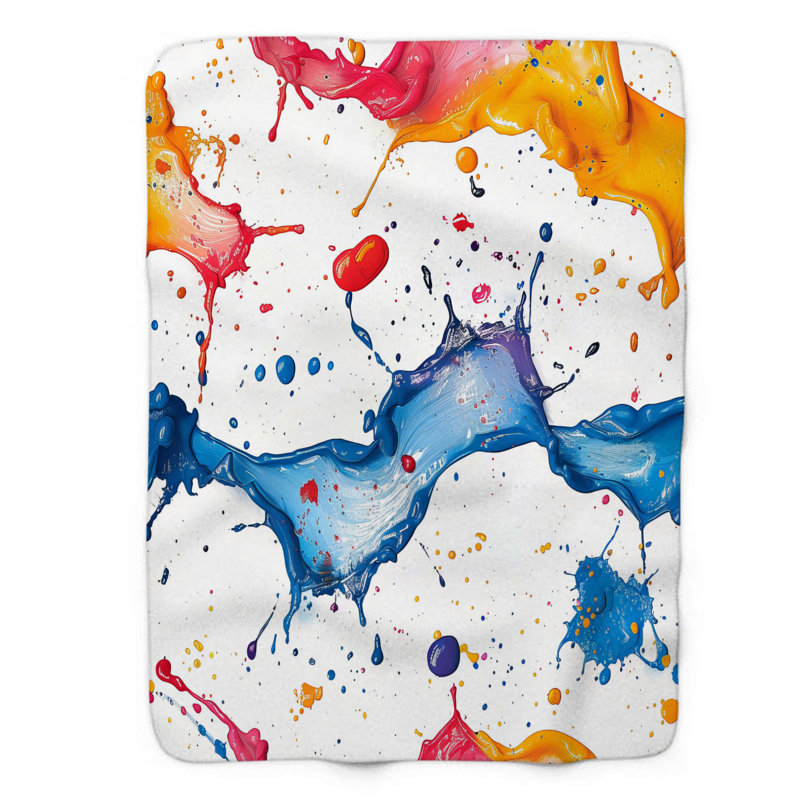 Vivid Splatter - 1 Piece Blanket, Queen