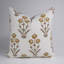 Housse de coussin en lin blanc pur imprimé à la main - Housse de coussin décoratif pour canapé et lit - Amitabh-131380411