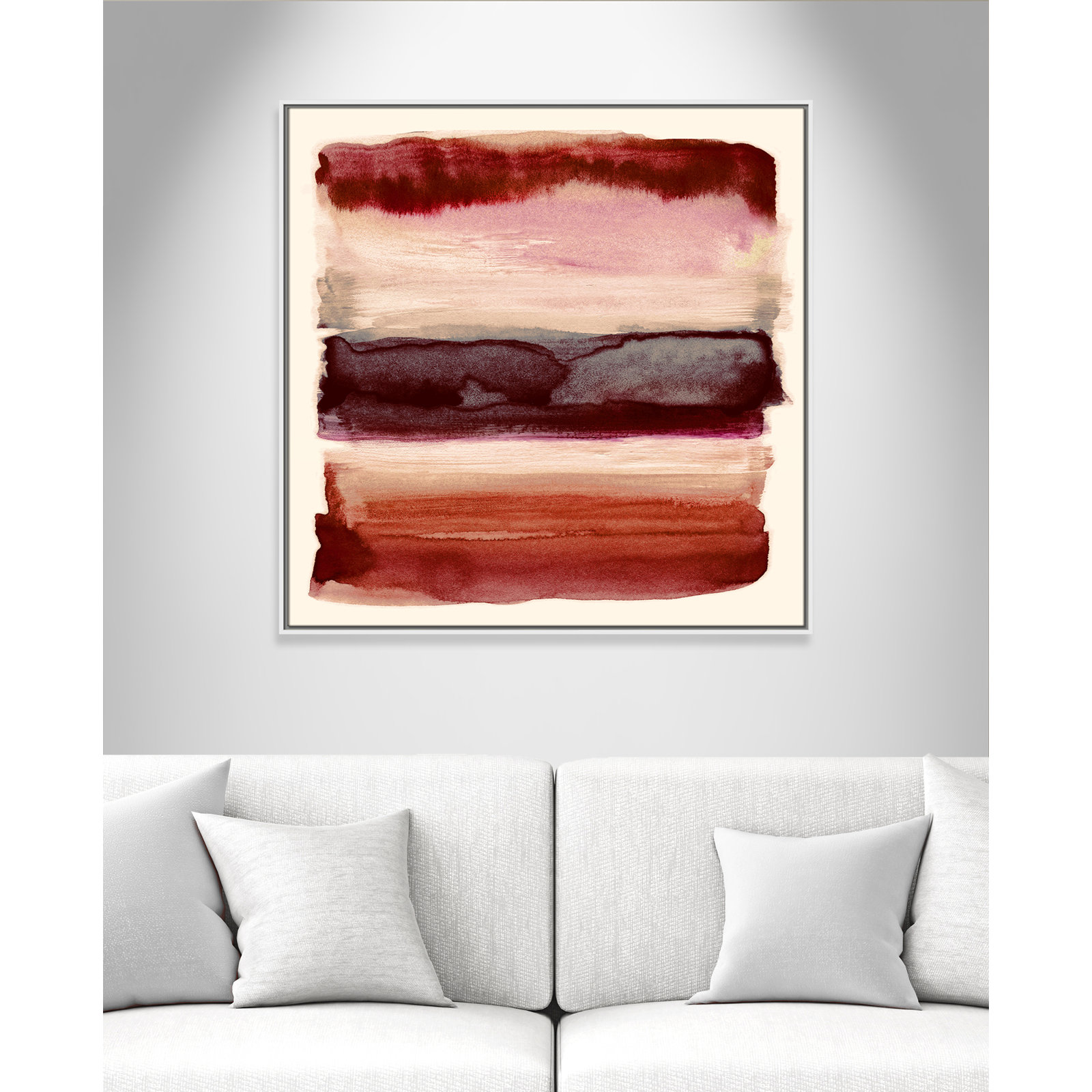 Burgundy Sky II Print by Nan, 37.5" H x 37.5" W, White
