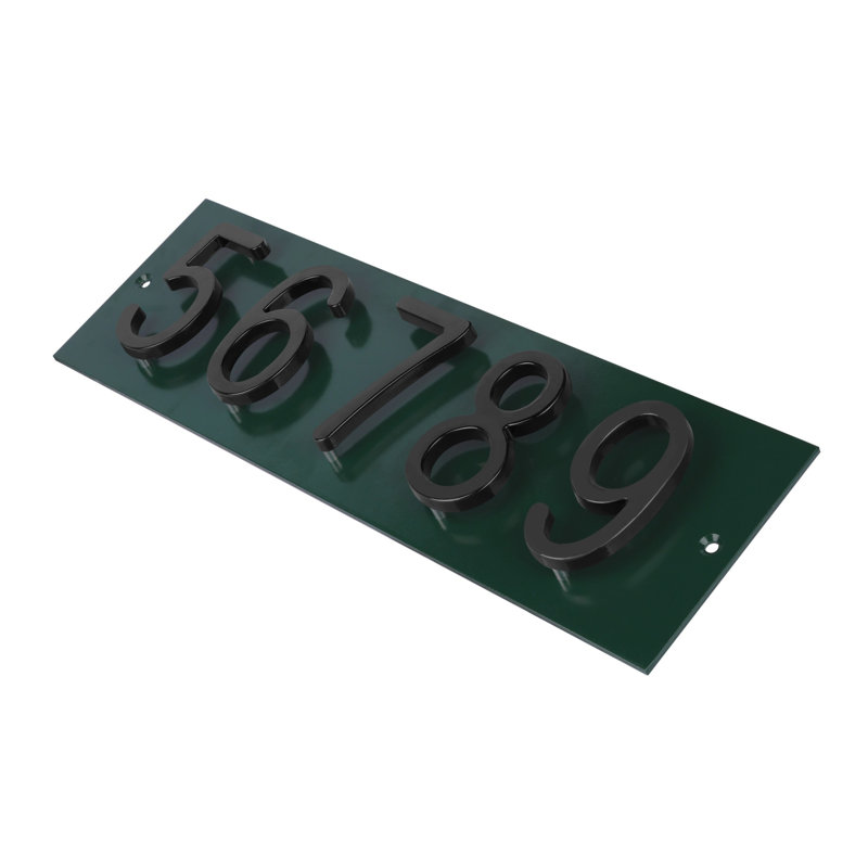 Plaque d'adresse horizontale Amgo Floating Modern, Vert, Noir, noir, noir, noir, Oui