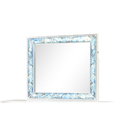 Miroir La Pierre de style moderne en bois et DEL dorées
