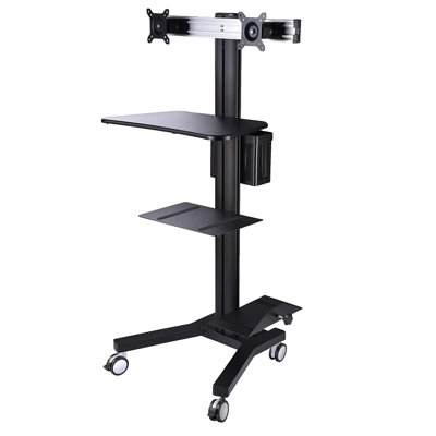PC Station de travail pour chariot d'ordinateur avec 2 barrettes d'alimentation