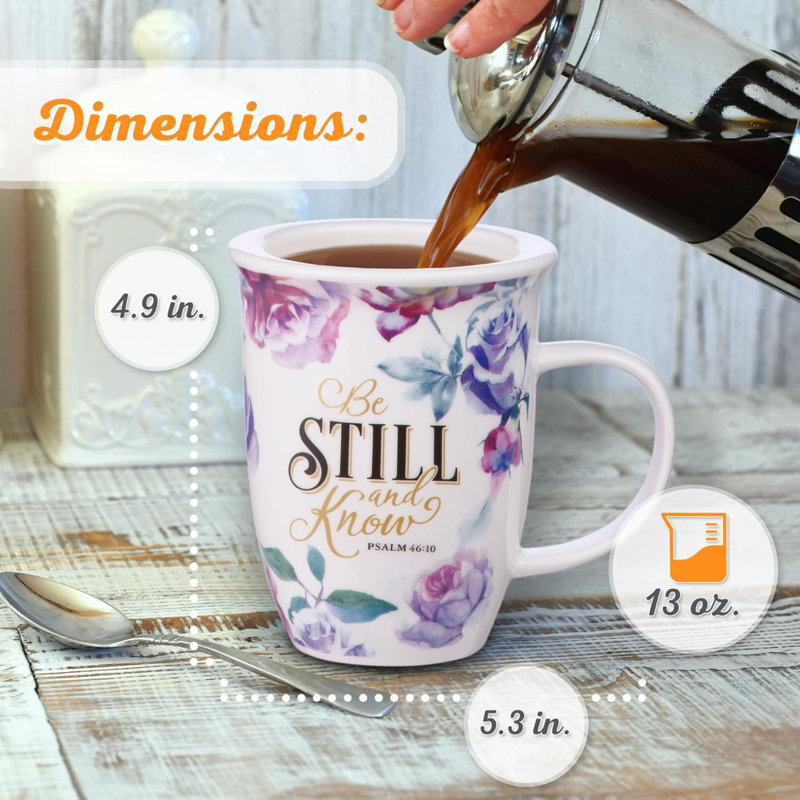 Tasse à café en céramique avec couvercle mauve Rose