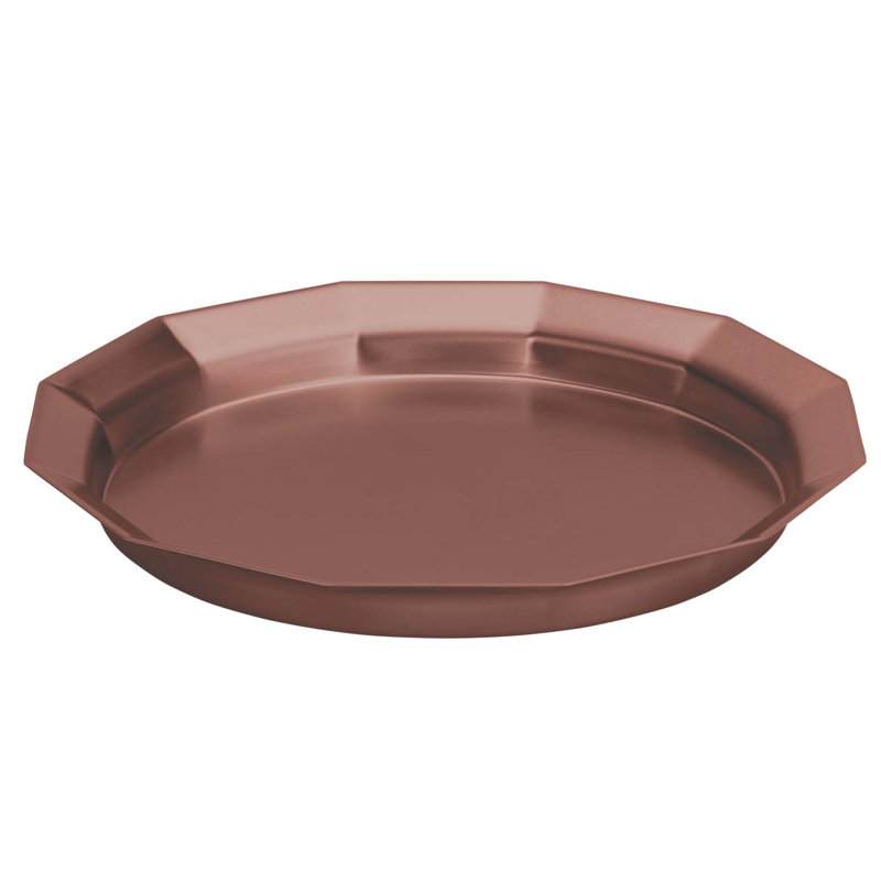 Twelve Sided Stainless Steel Tray, 1.75"H x 11" W x 11" D, Rose Gold