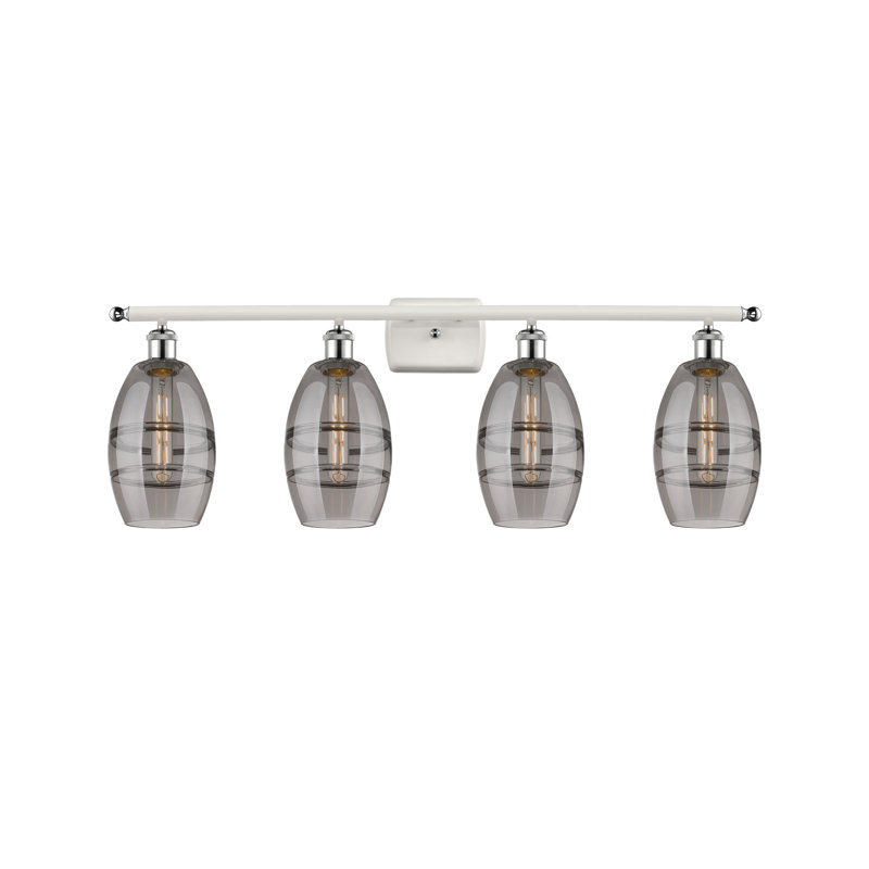 Dundrod 4 - Light Dimmable Vanity Light, Light Smoke, White Polished Chrome