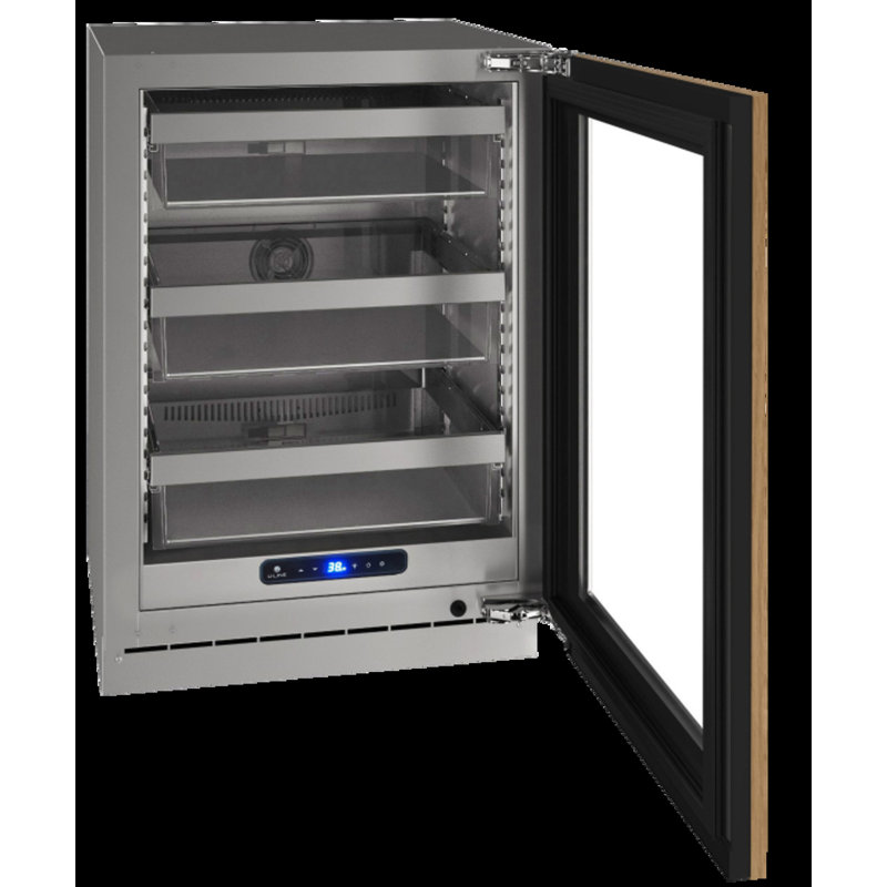 U-Line 24"W. 5 Class Compact Refrigerator - Panel Ready Frame with Glass